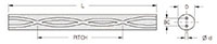 Two Holes 30 Degrees Reduced Between Centers (BC) Random Length Carbide Rods - 2