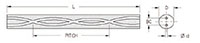 Two Holes 40 Degrees Random Length Carbide Rods - 2